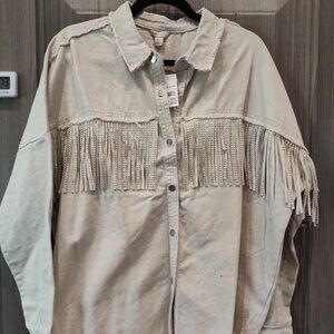 Cato NWT Women's Jacket with Fringe size large